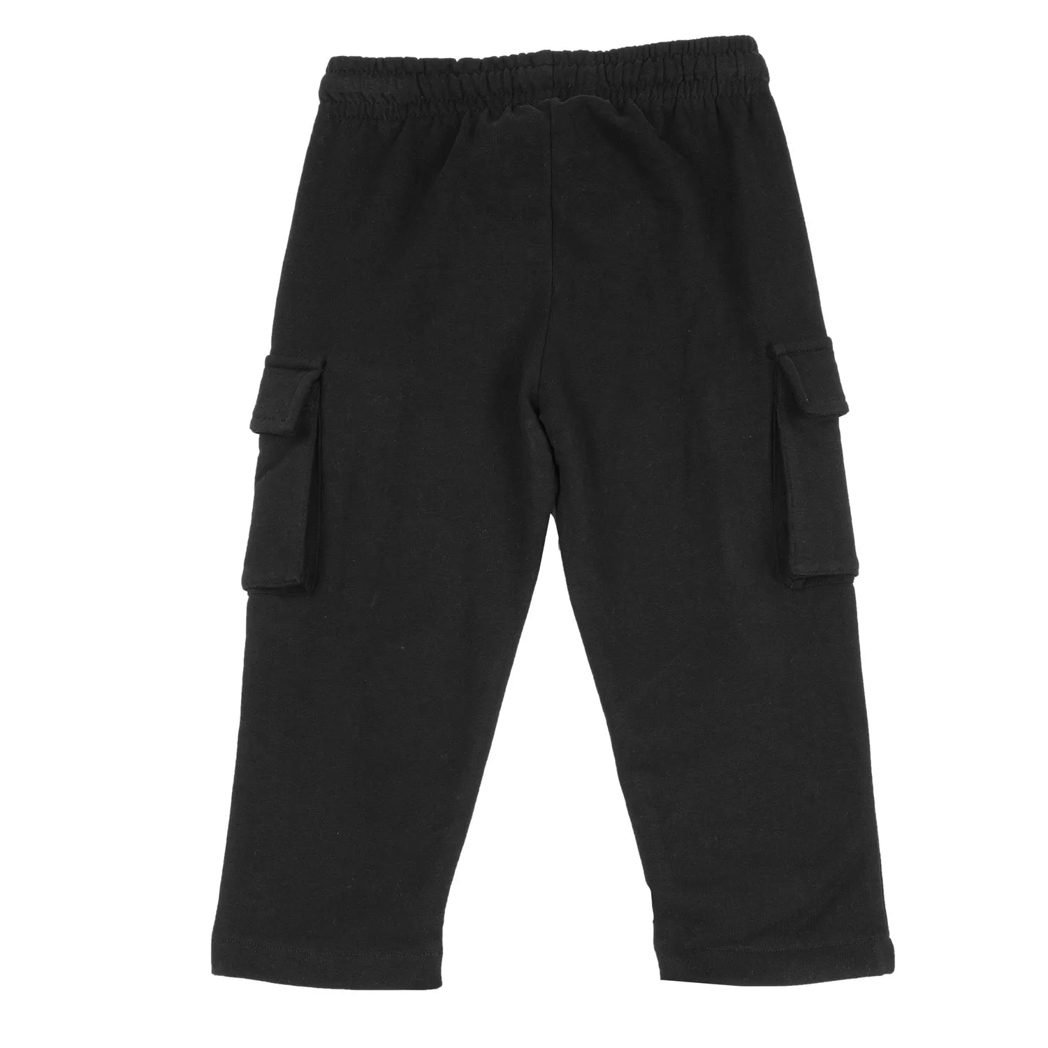 Boys Black Solid Cargo Trouser