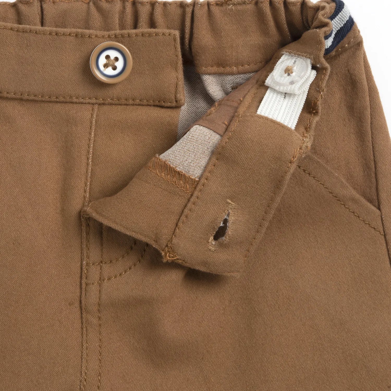 Boys Brown Solid Woven Trouser