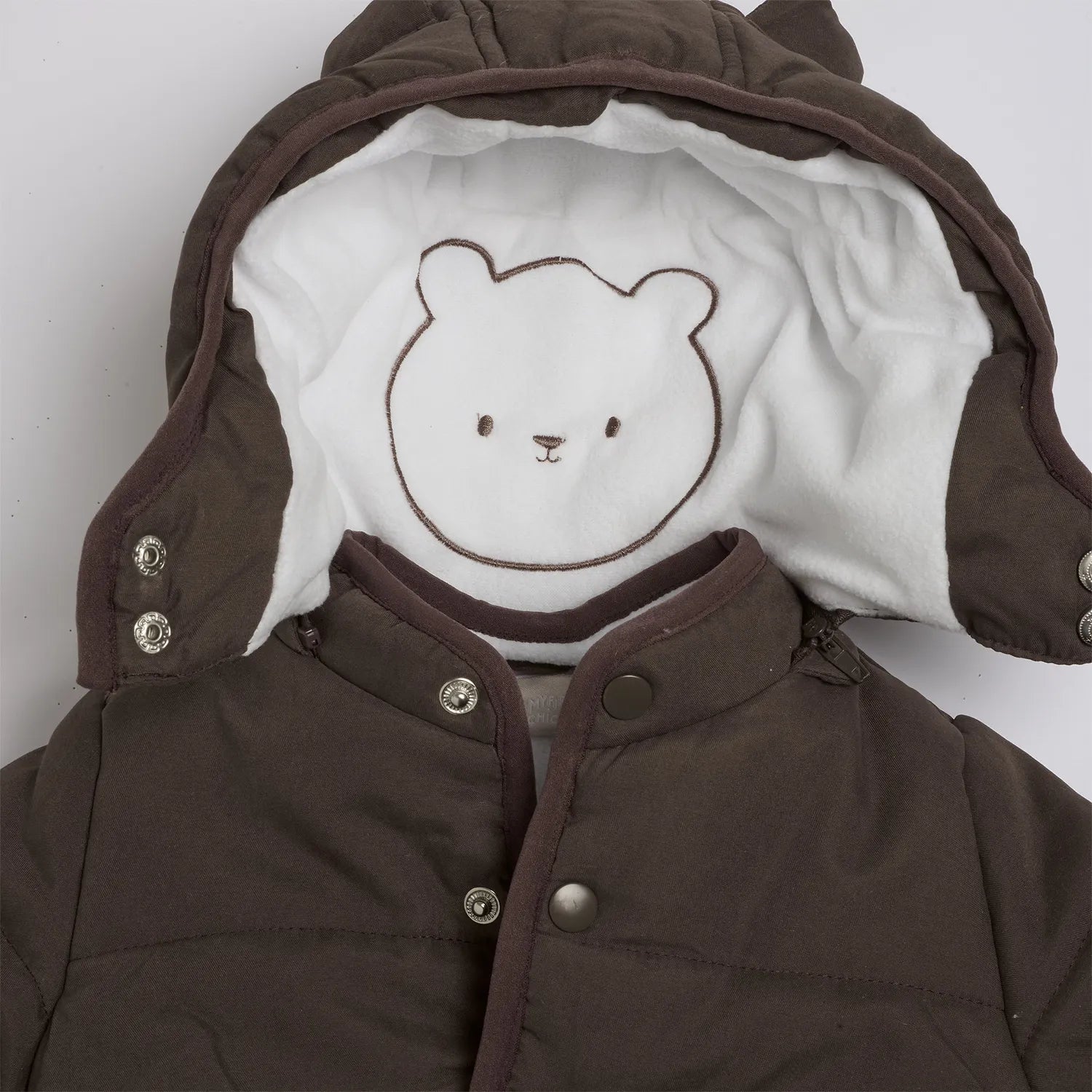 Boys Dark Brown Solid Jacket