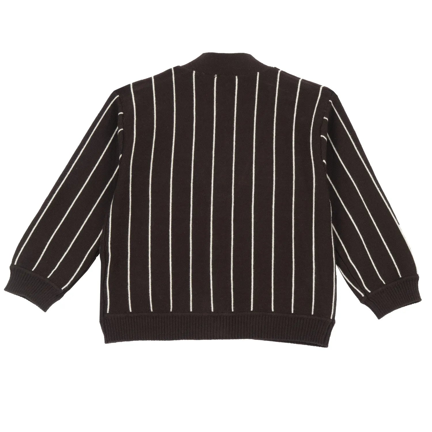Boys Dark Brown Striped Cardigan