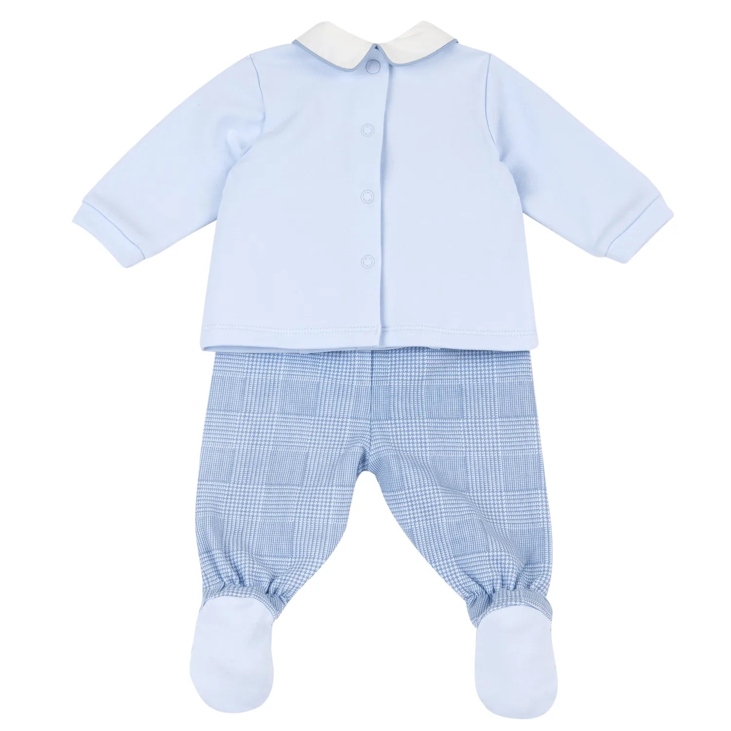 Boys Light Blue Embellished Smock with Legging