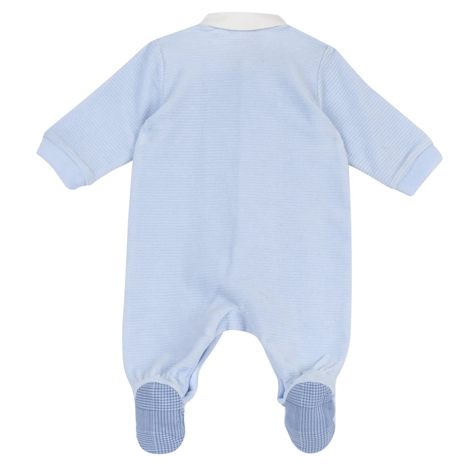 Boys Light Blue Solid Front Opening Babysuit