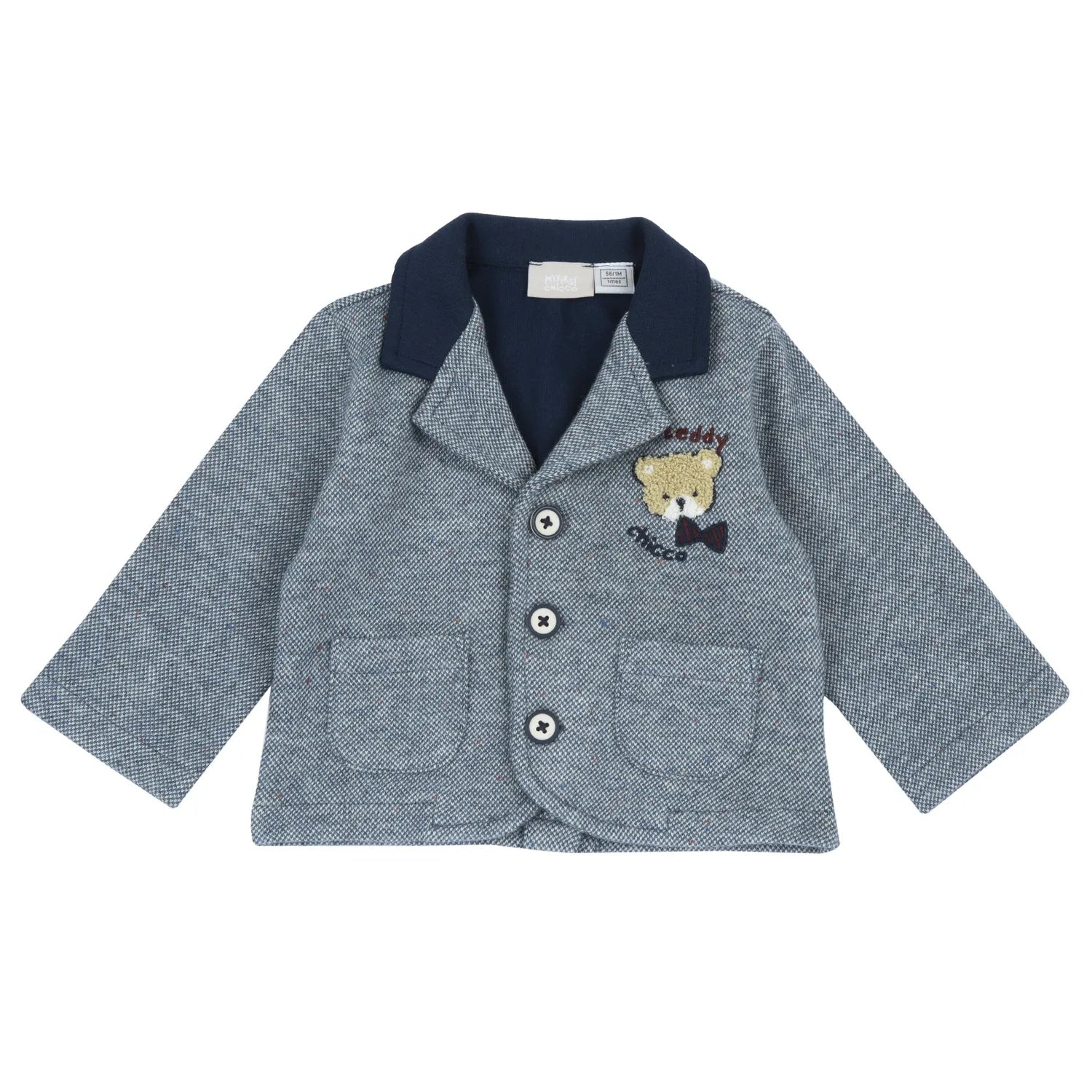 Boys Medium Blue Knitted Coat