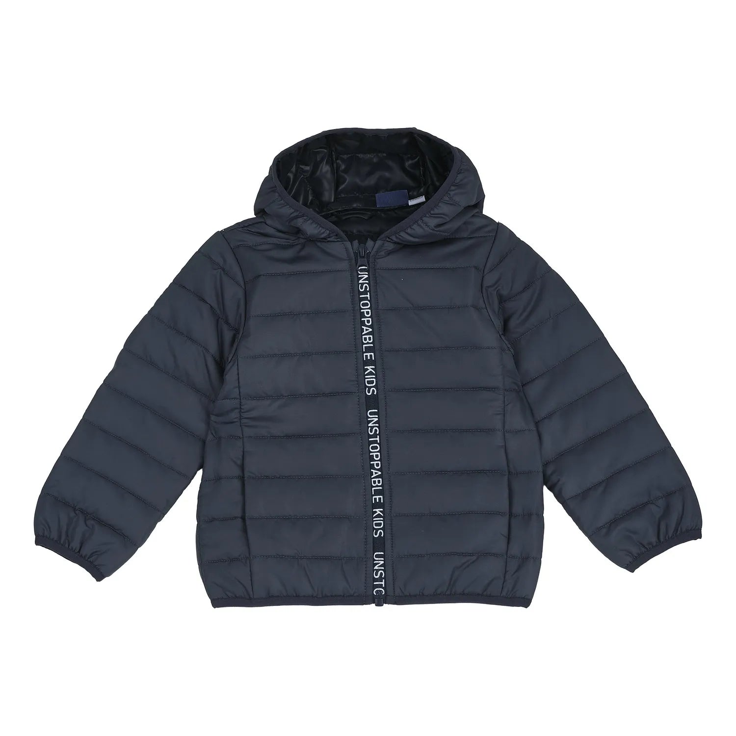 Boys Medium Blue Solid Polyester Jacket