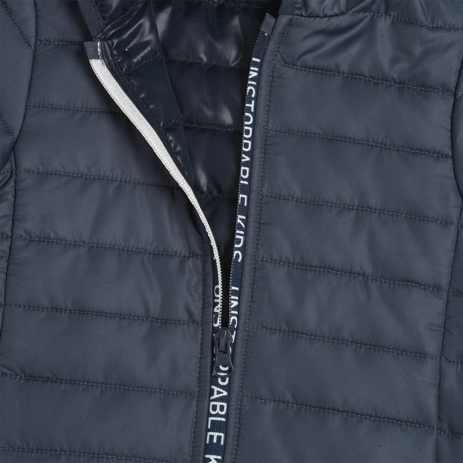 Boys Medium Blue Solid Polyester Jacket