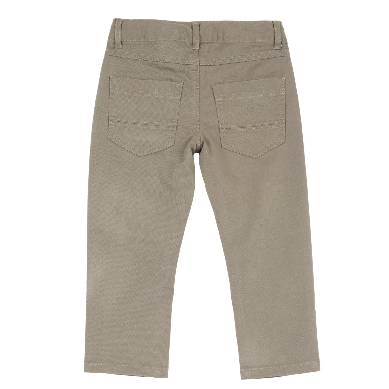 Boys Medium Brown Solid Stretch Trouser
