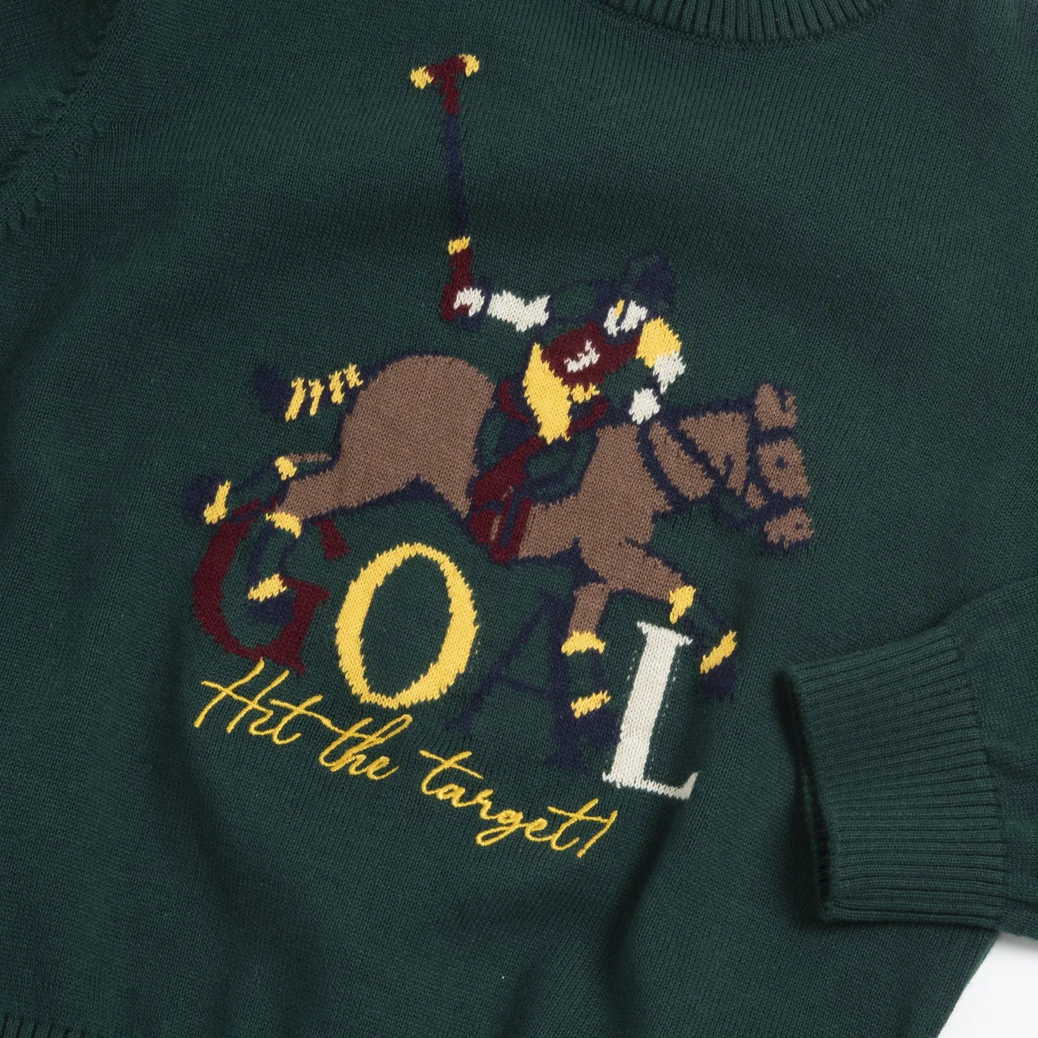 Boys Medium Green Printed Pullover