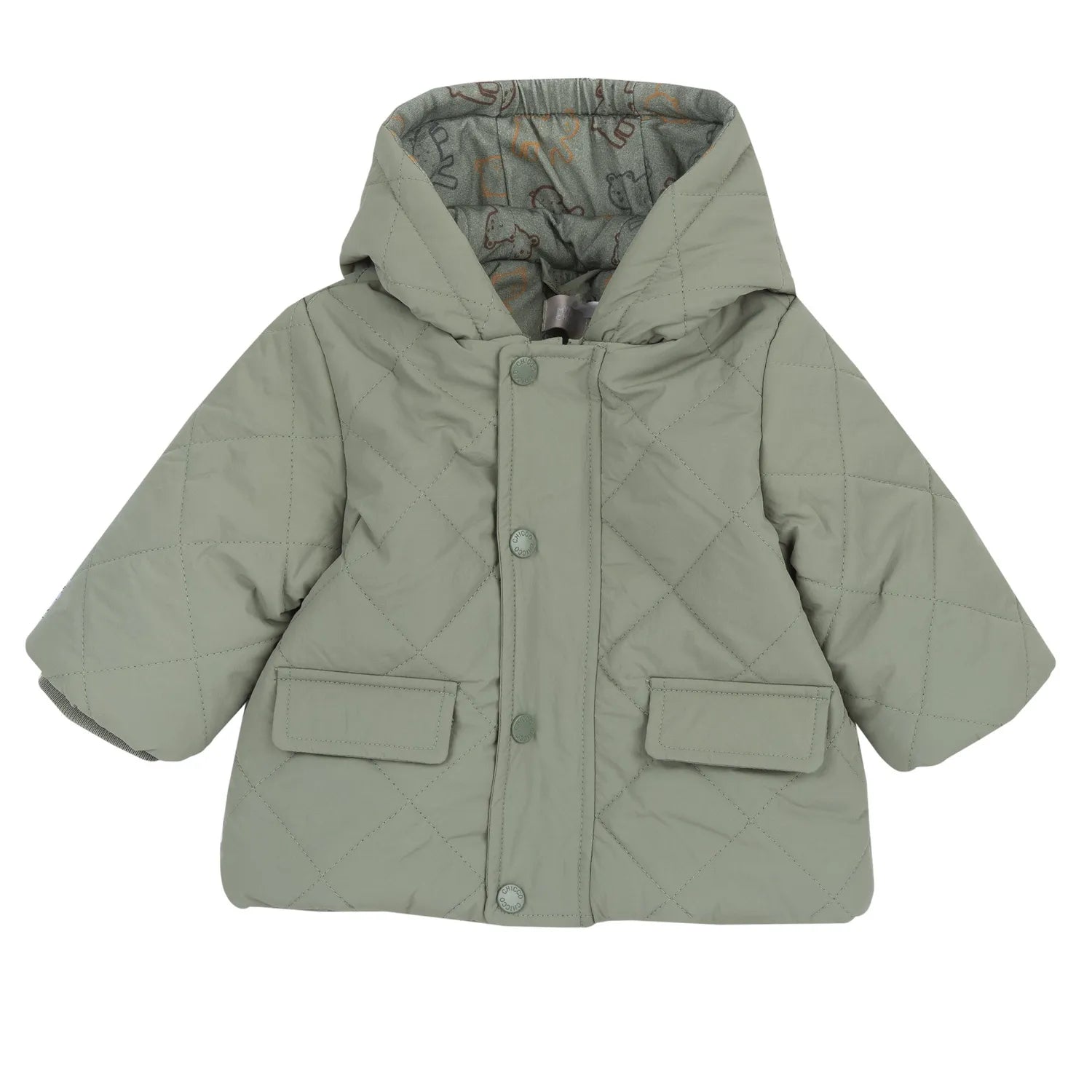 Boys Medium Green Self Design Jacket