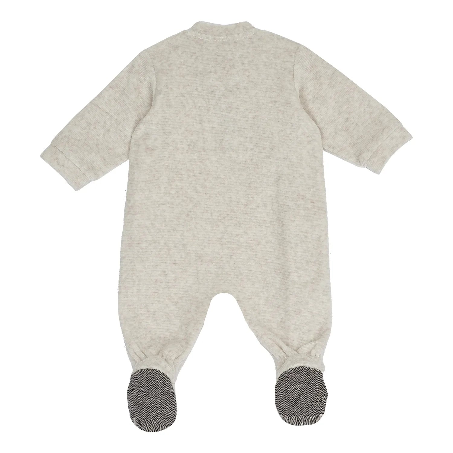 Boys Medium Natural Applique Front Opening Babysuit