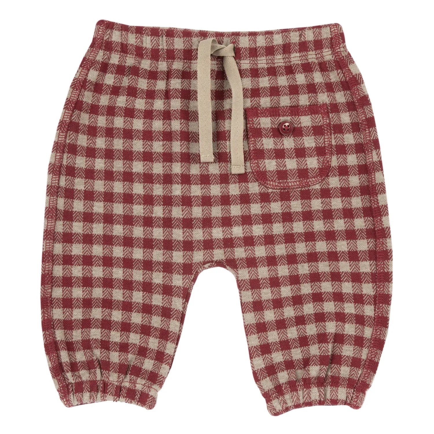 Boys Medium Red Checked Joggers