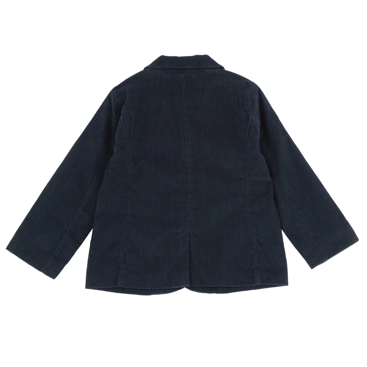 Boys Navy Blue Solid Corduroy Coat