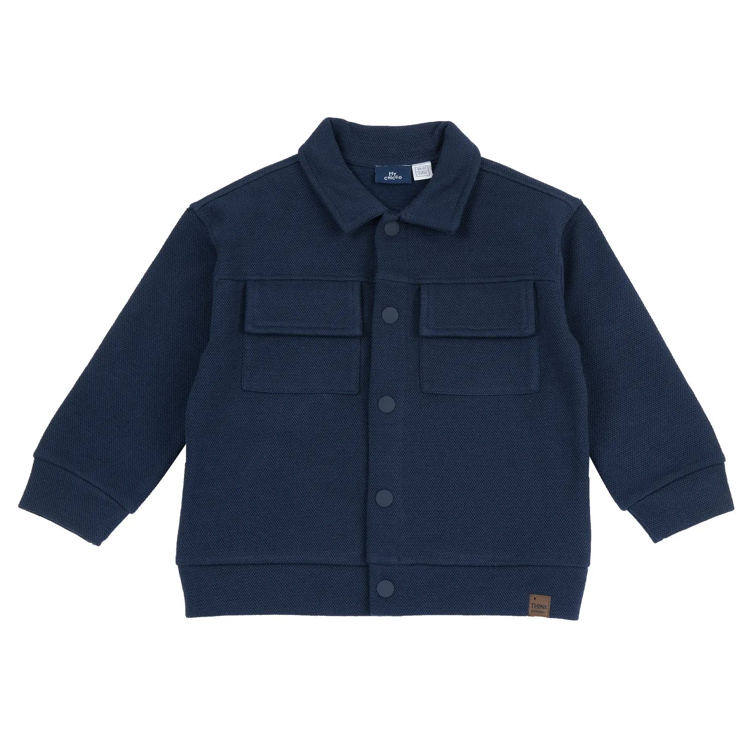 Boys Navy Blue Solid Jacket