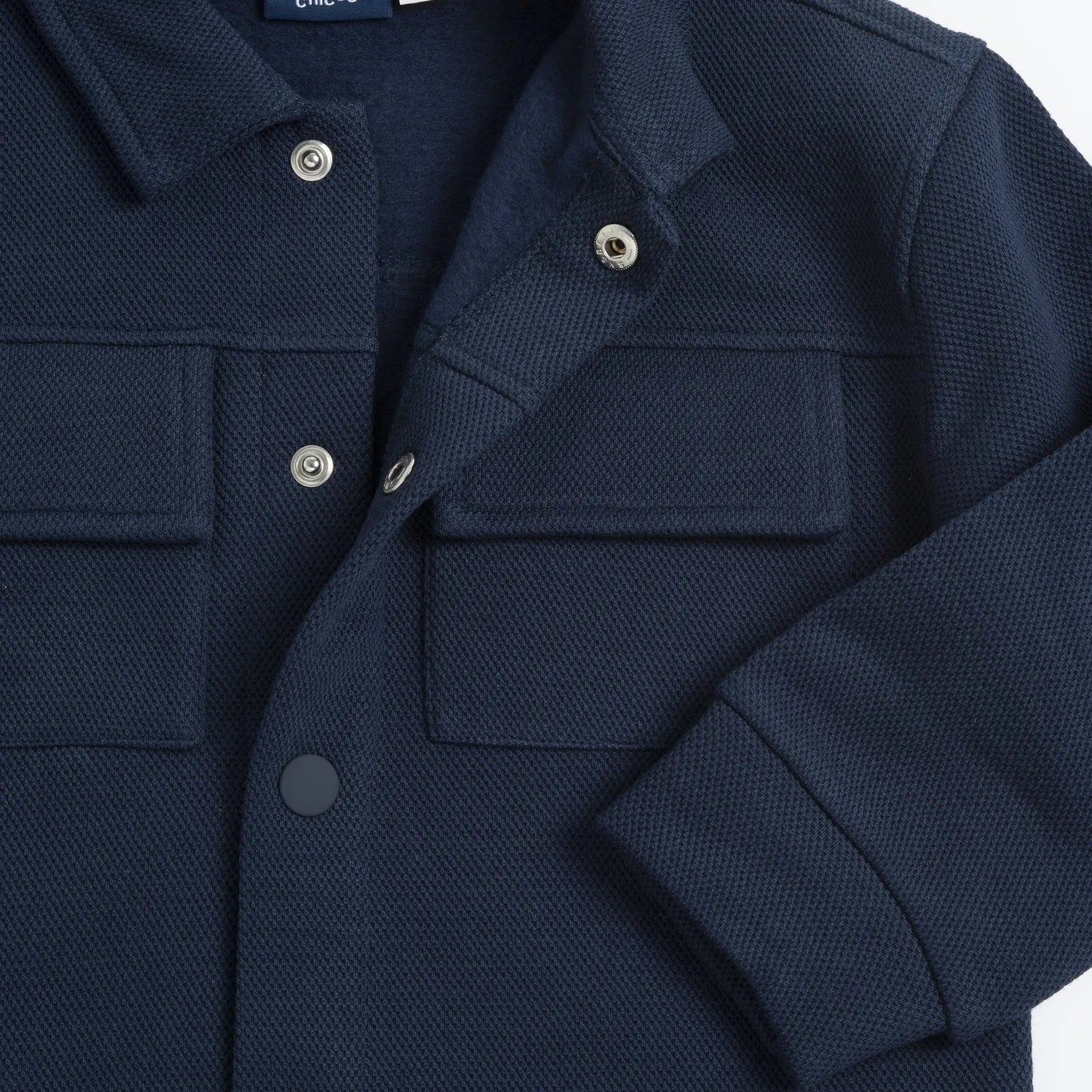 Boys Navy Blue Solid Jacket