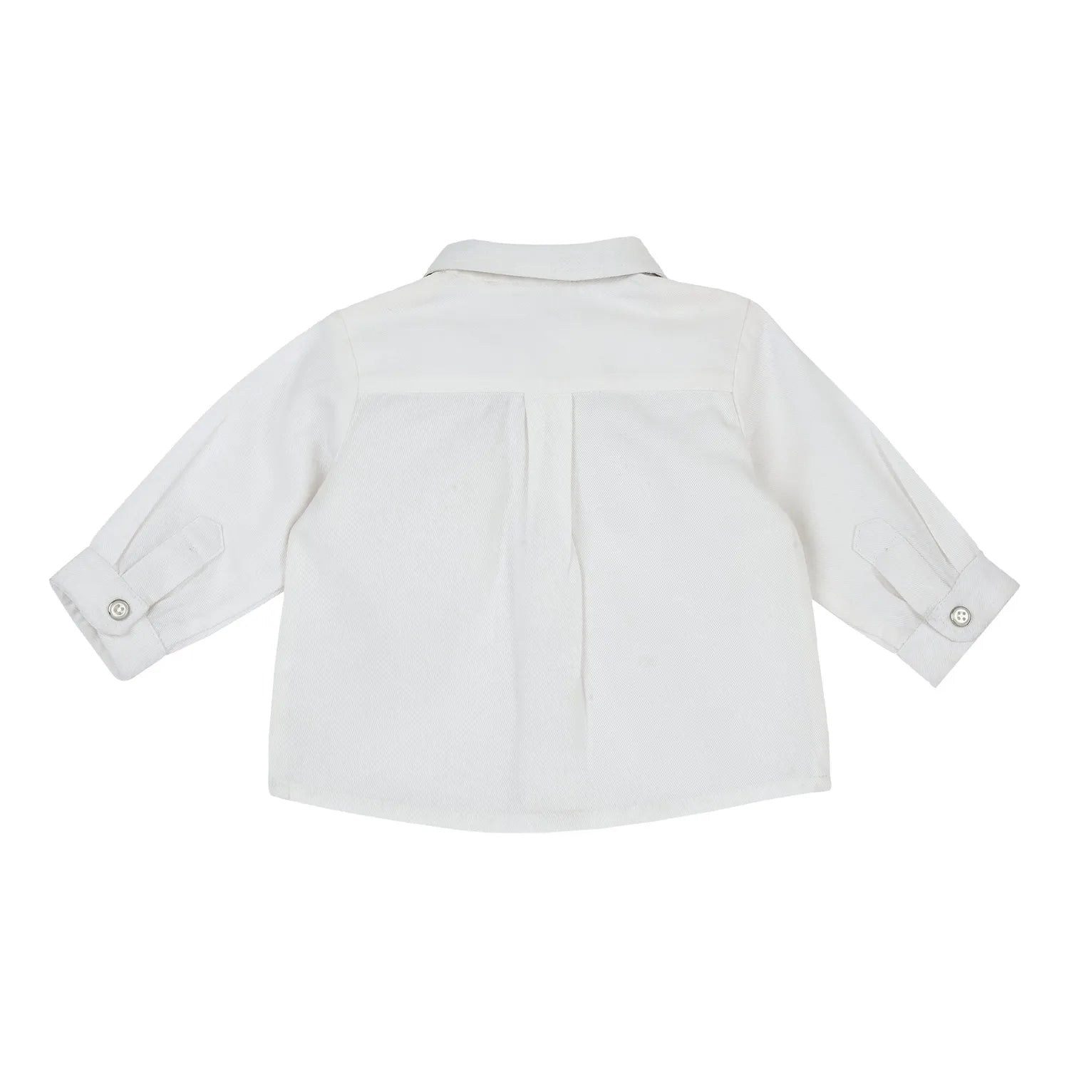 Boys Off White Solid Woven Shirt