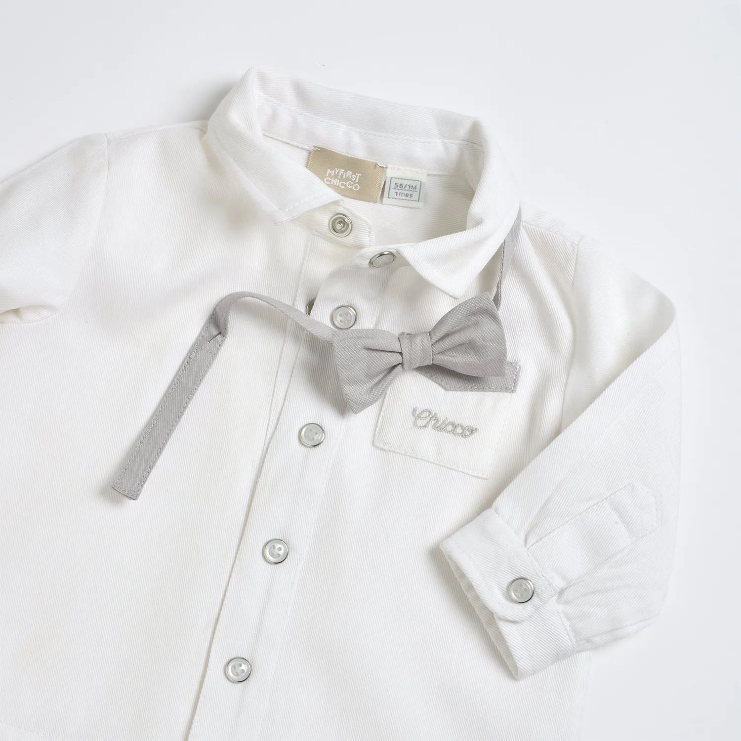 Boys Off White Solid Woven Shirt