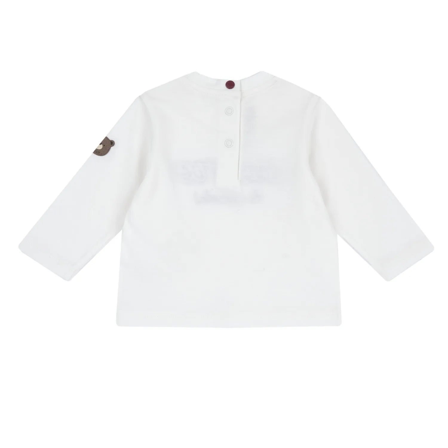 Boys White & Maroon Embroidered Long Sleeve T-shirt