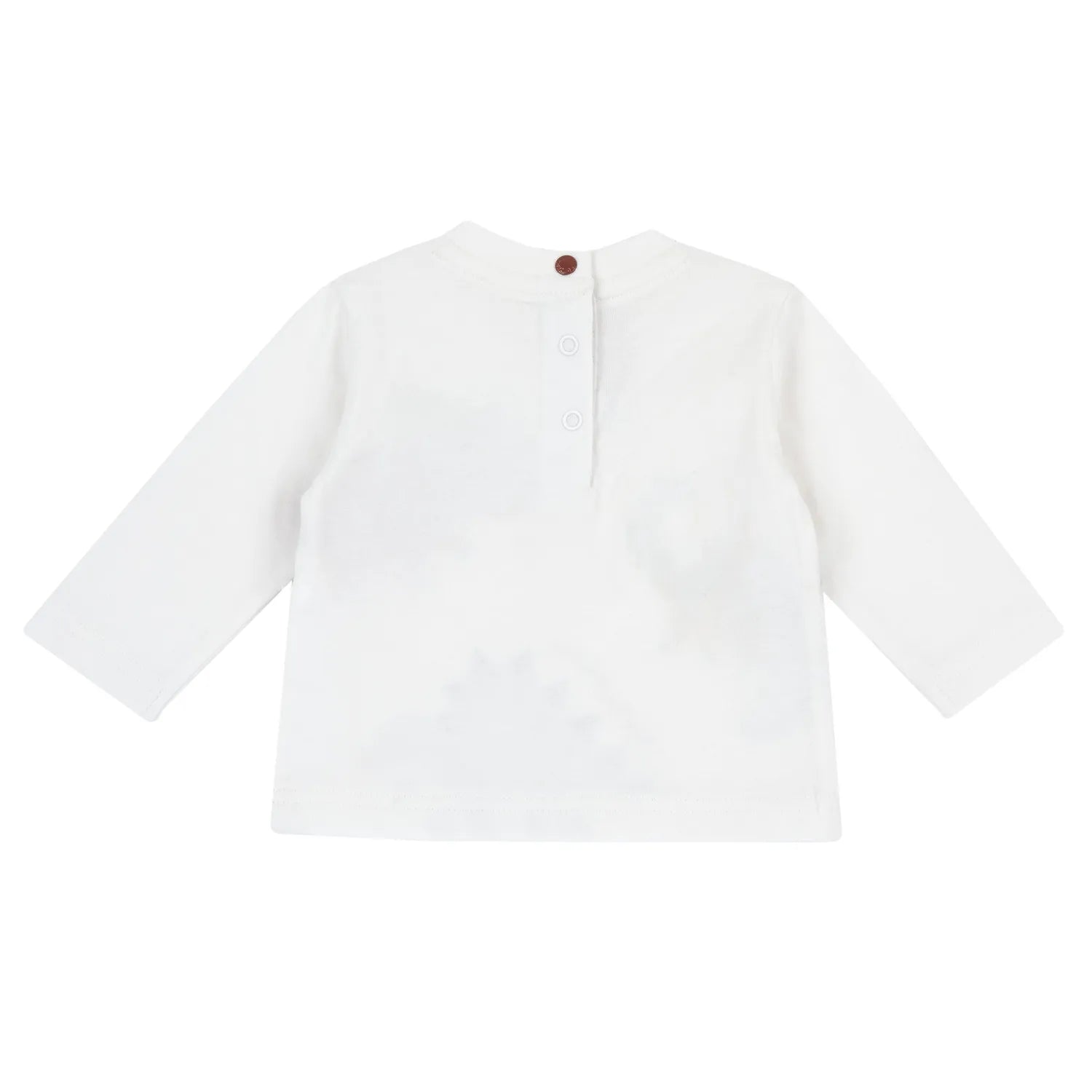 Boys White Dino Printed Long Sleeve T-shirt