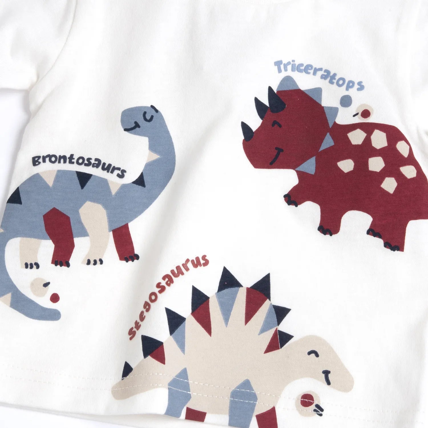 Boys White Dino Printed Long Sleeve T-shirt