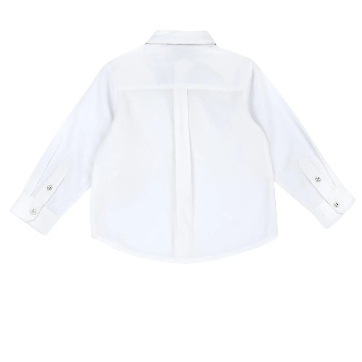 Boys White Solid Long Sleeve Shirt