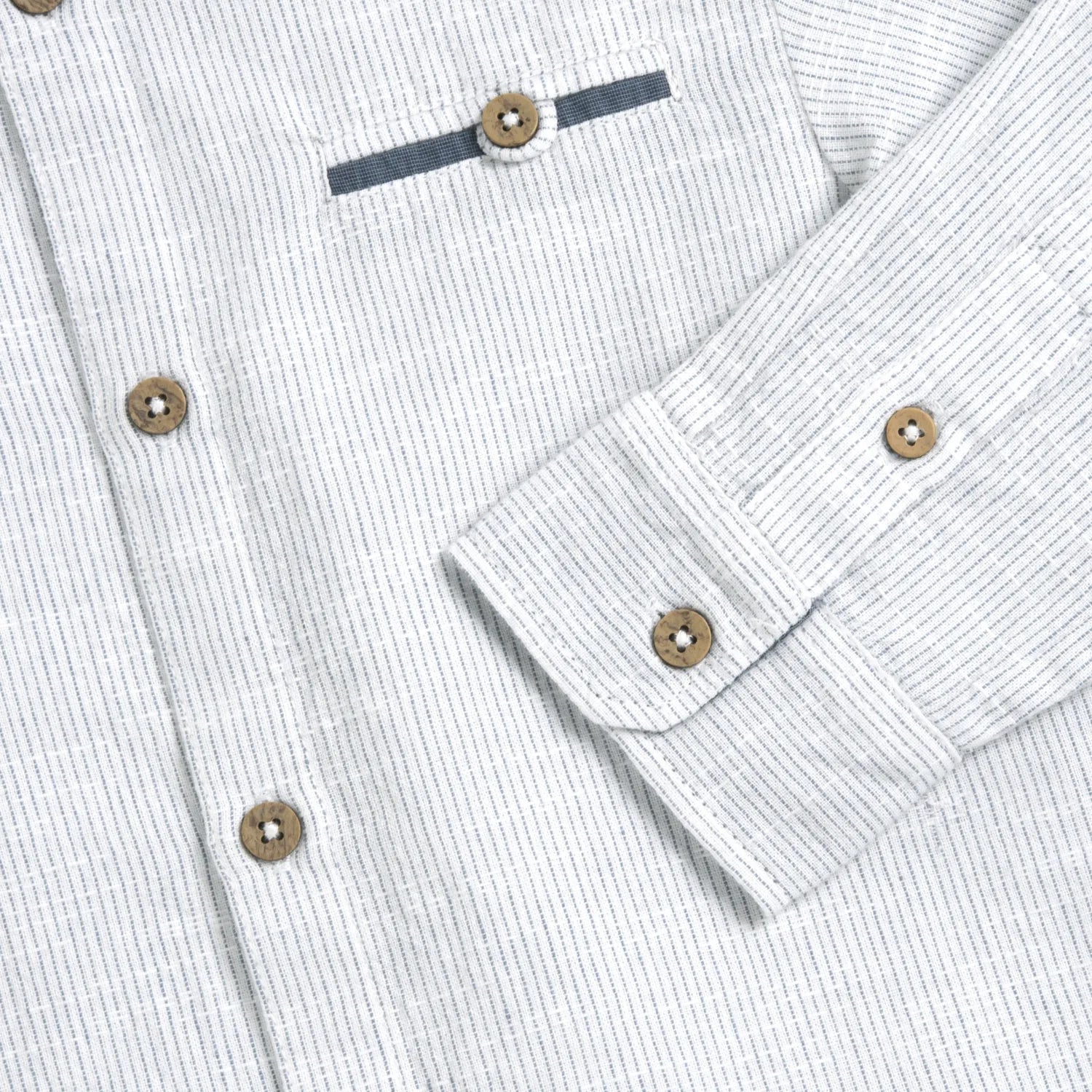 Boys White Striped Long Sleeve Shirt
