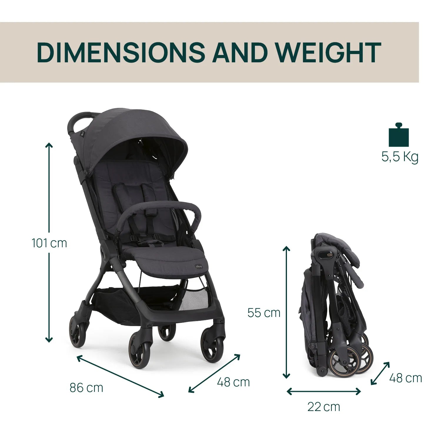 Chicco We 2 Stroller Ebony