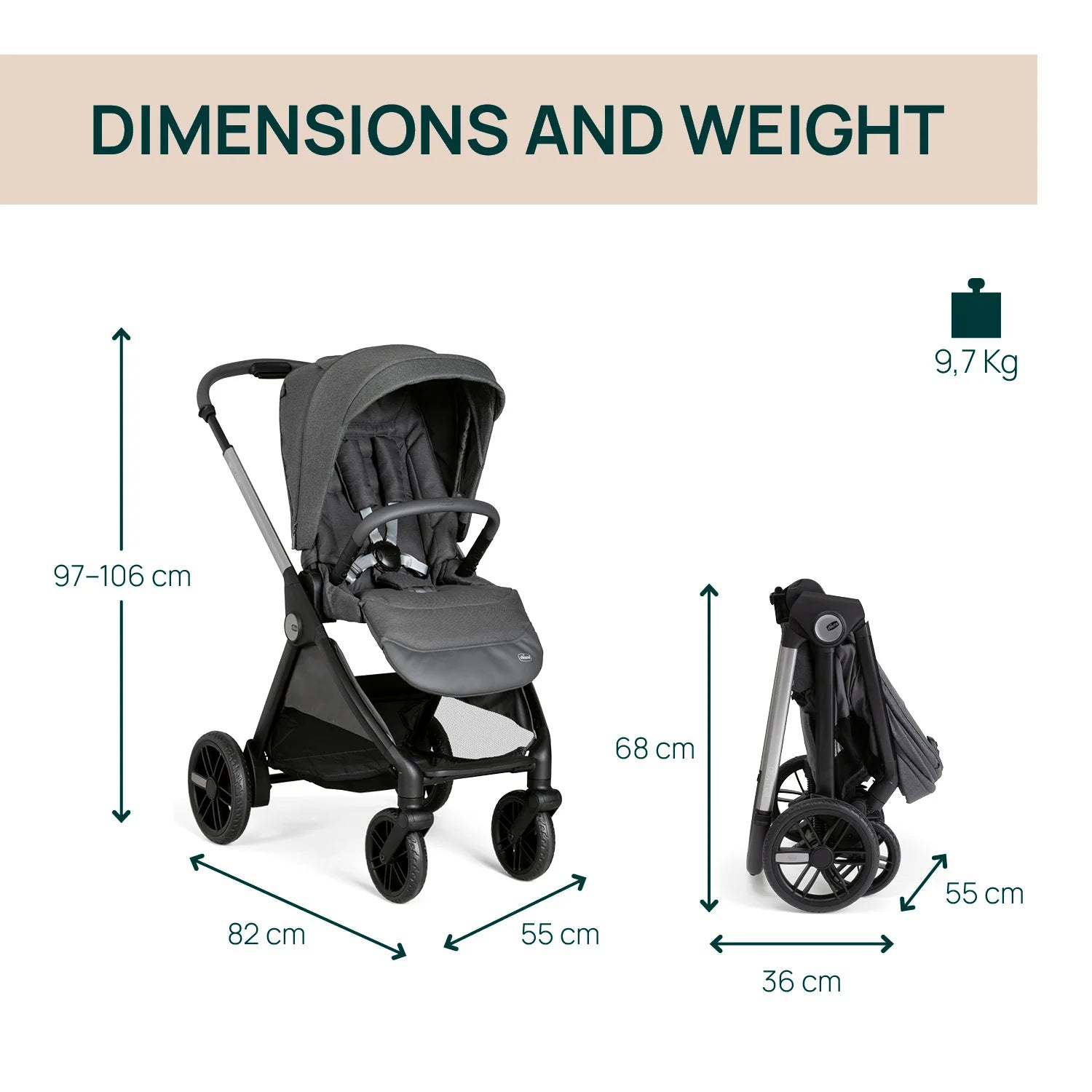Bellagio Stroller Black Satin