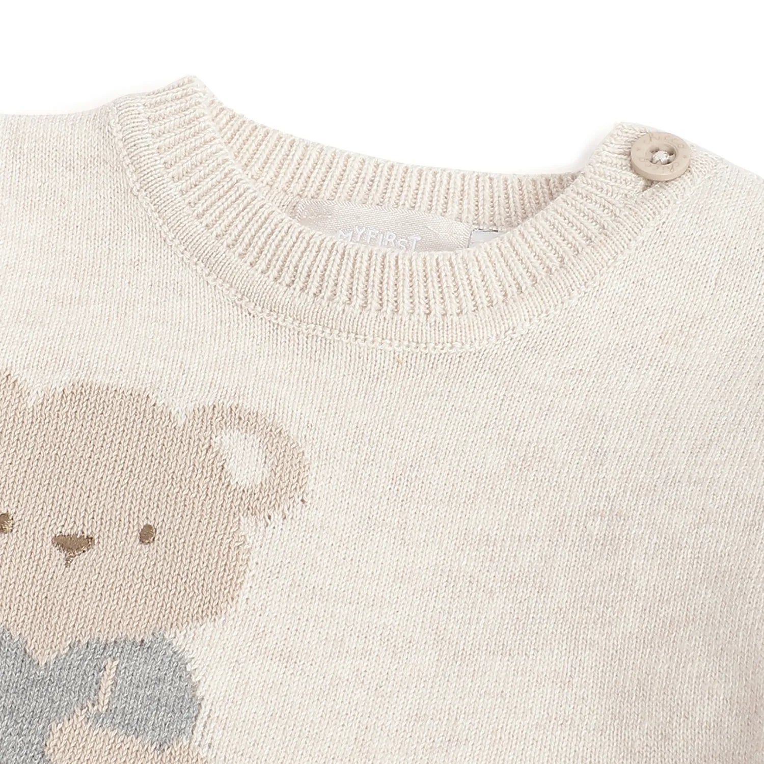 Boys Beige Animal Printed Pullover