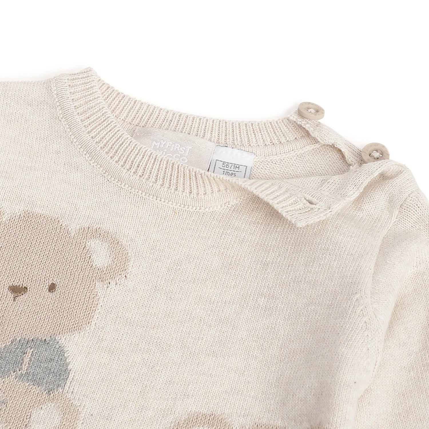 Boys Beige Animal Printed Pullover