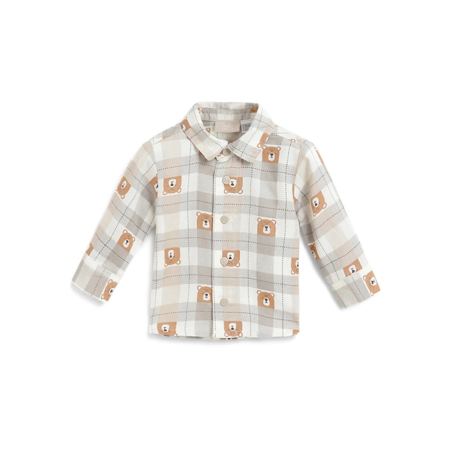 Boys Beige Checked Shirt