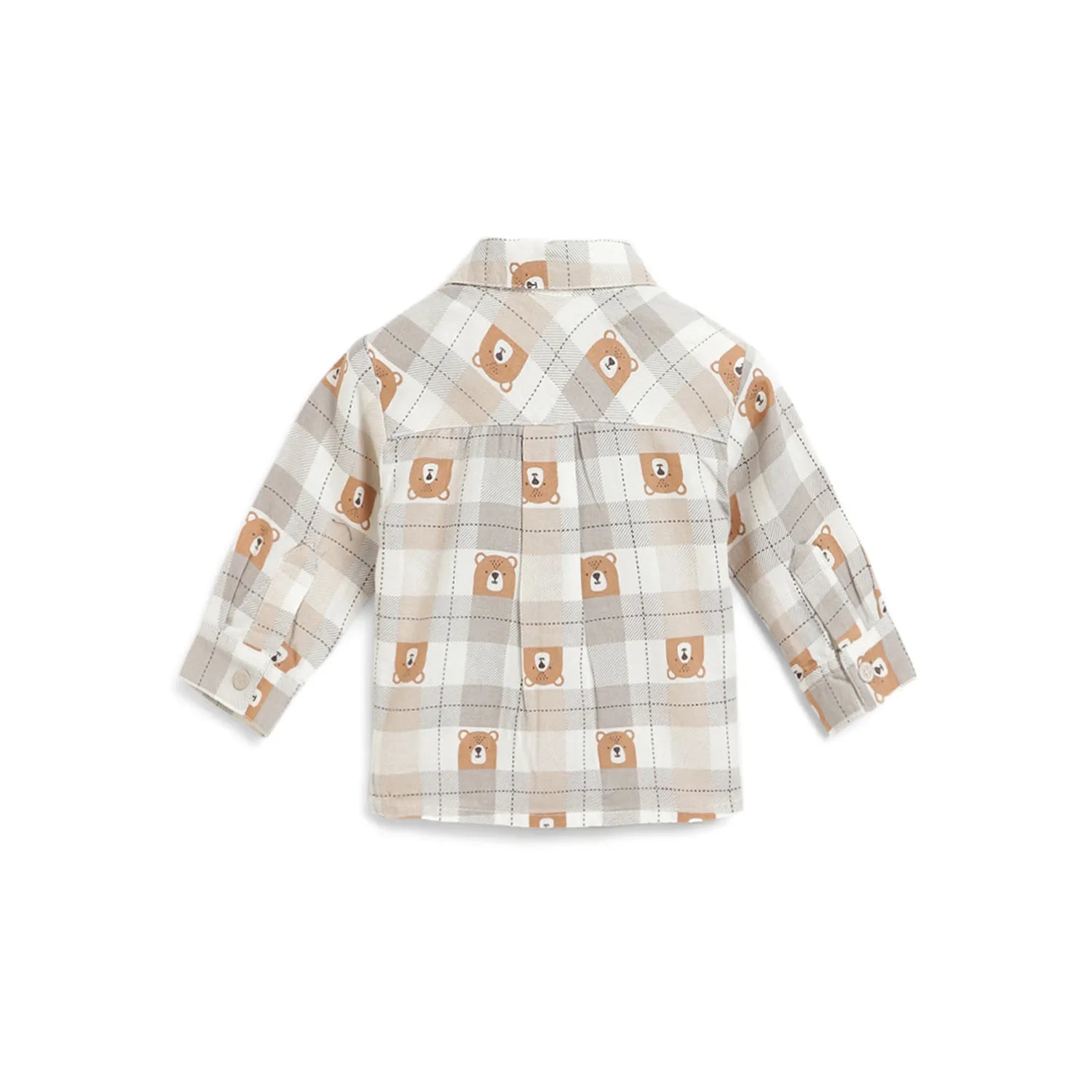 Boys Beige Checked Shirt
