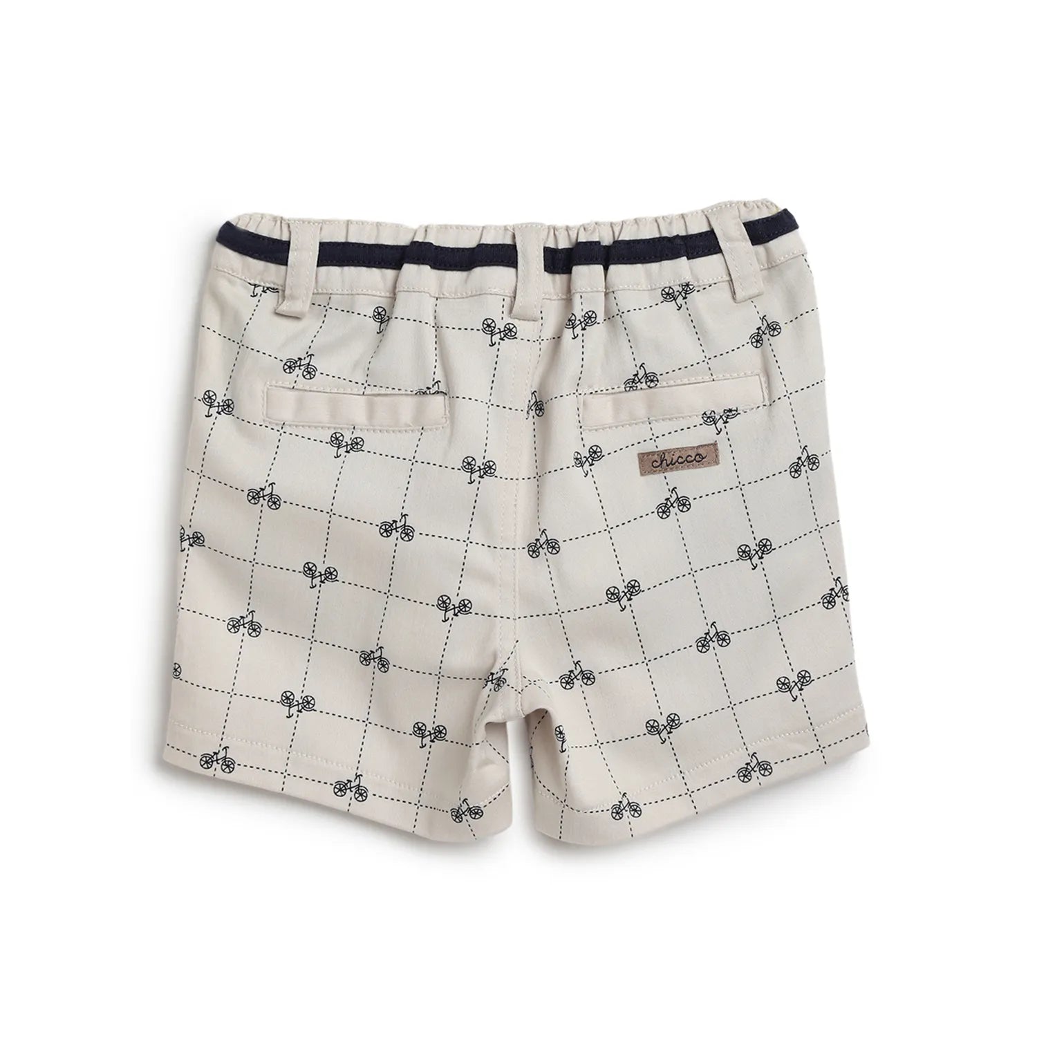 Boys Beige Checked Shorts