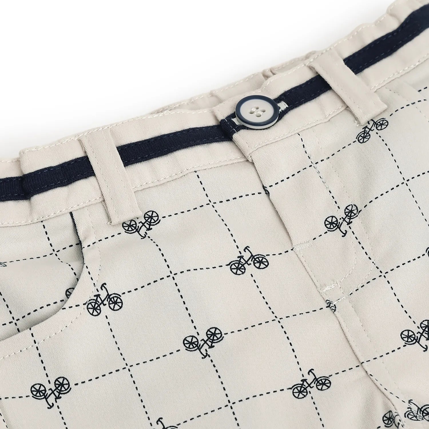 Boys Beige Checked Shorts