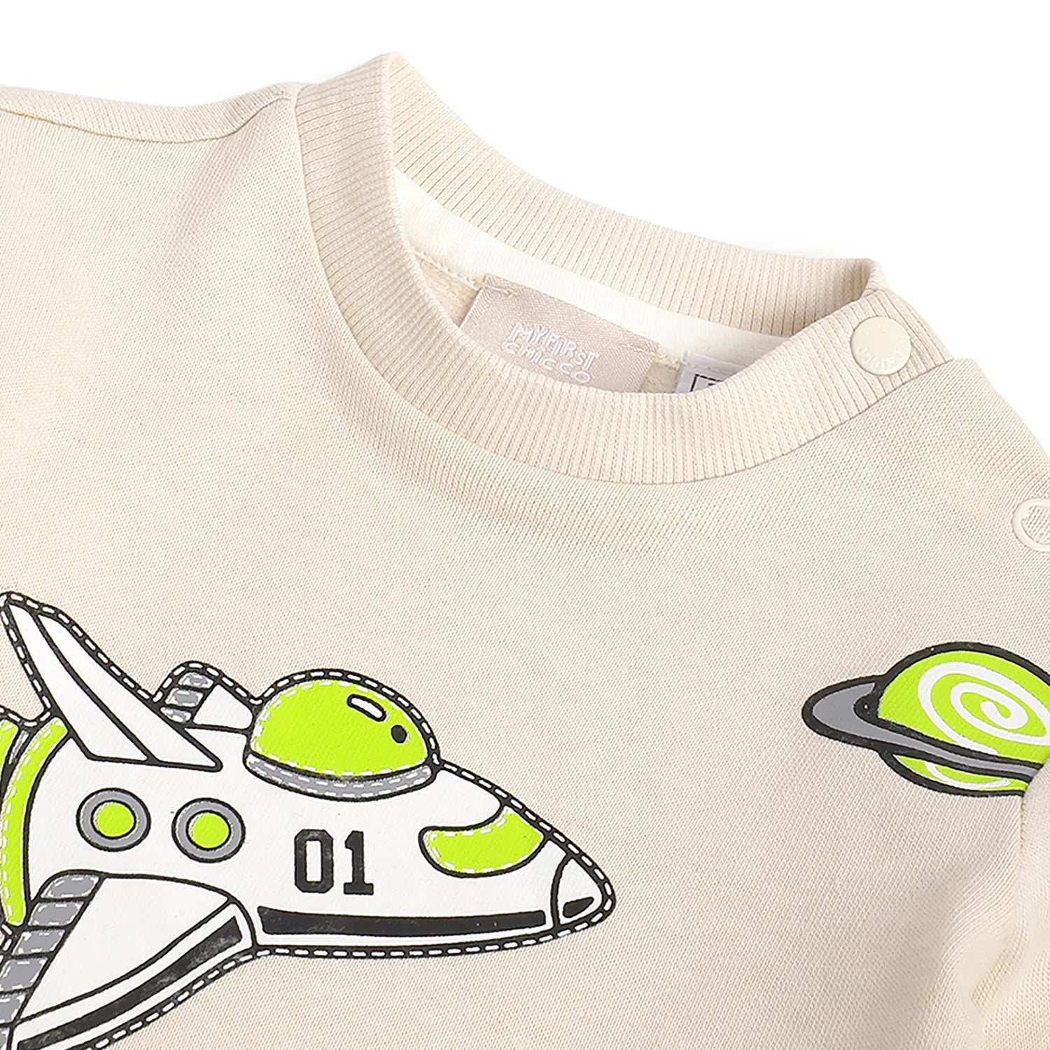 Boys Beige Cotton Sweatshirt with Joggers