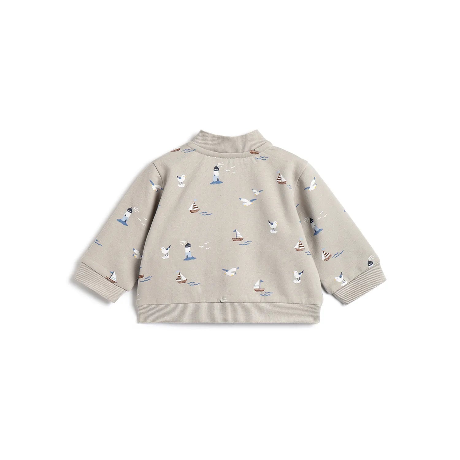 Boys Beige Printed Cardigan