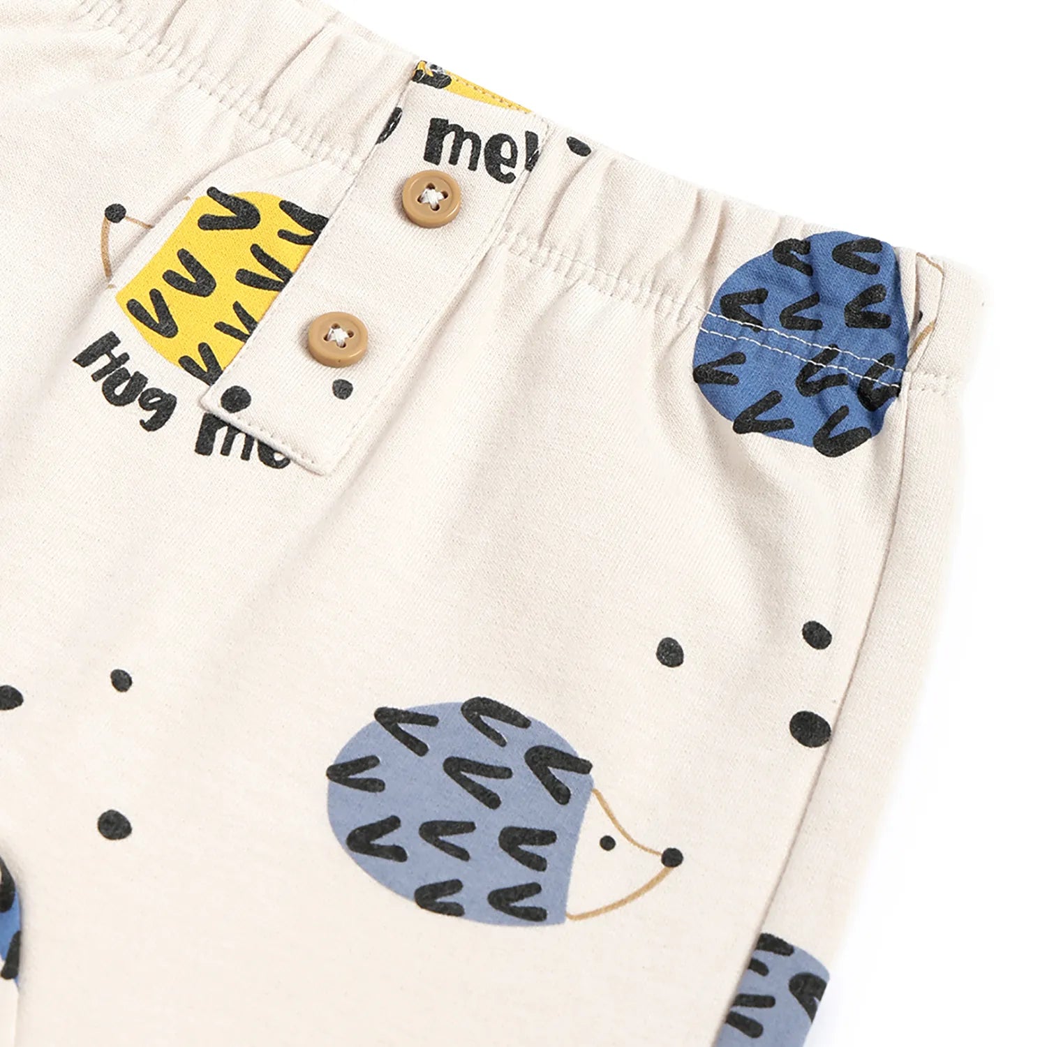 Boys Beige Printed Joggers