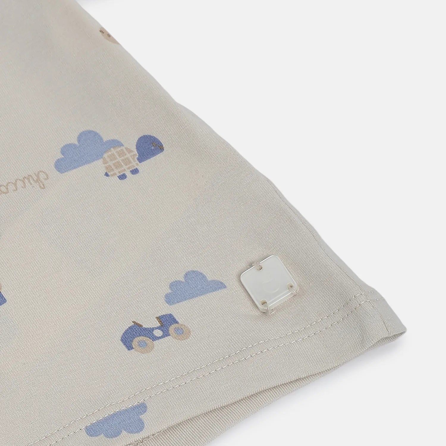 Boys Beige Printed T-Shirt with Shorts