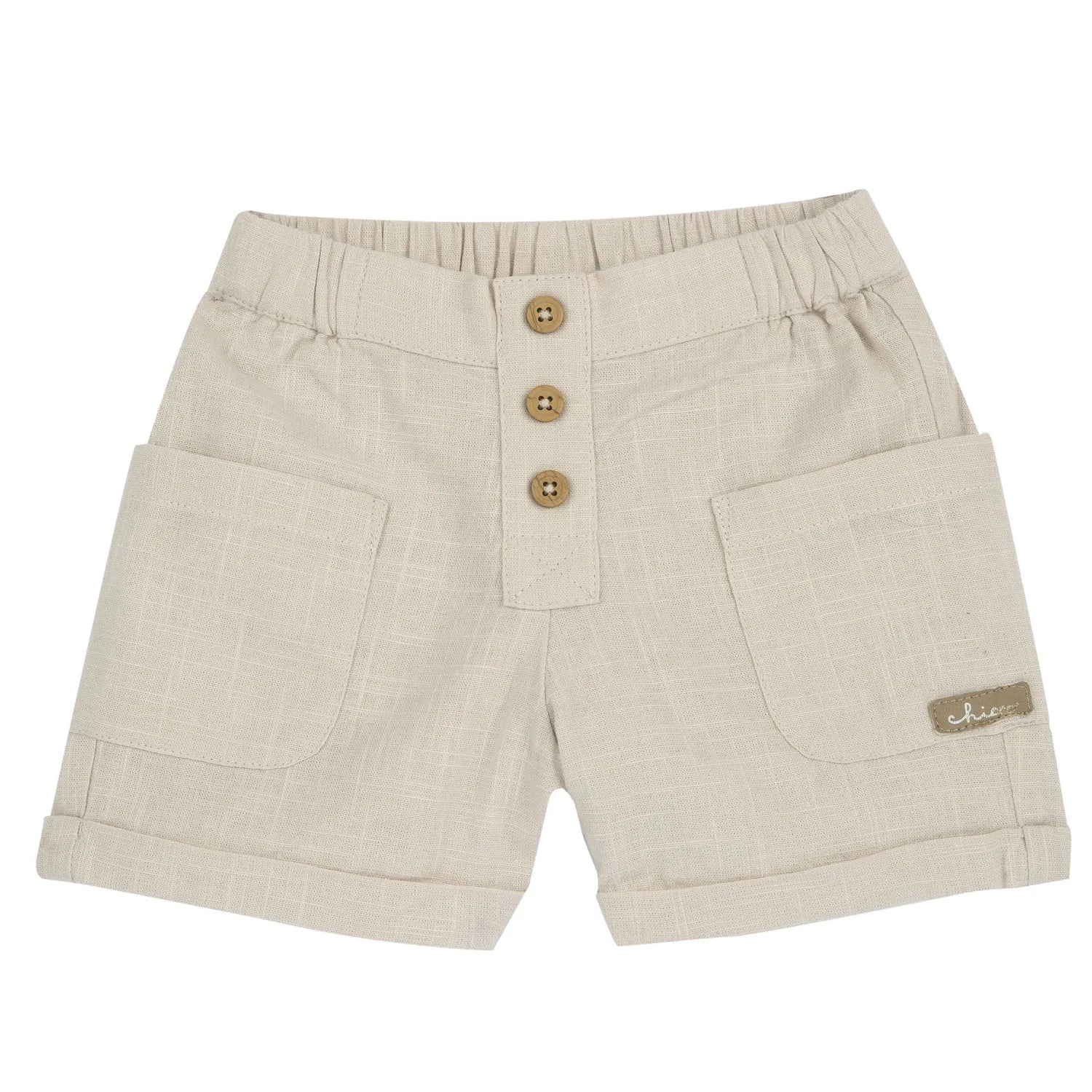 Boys Beige Solid Shorts