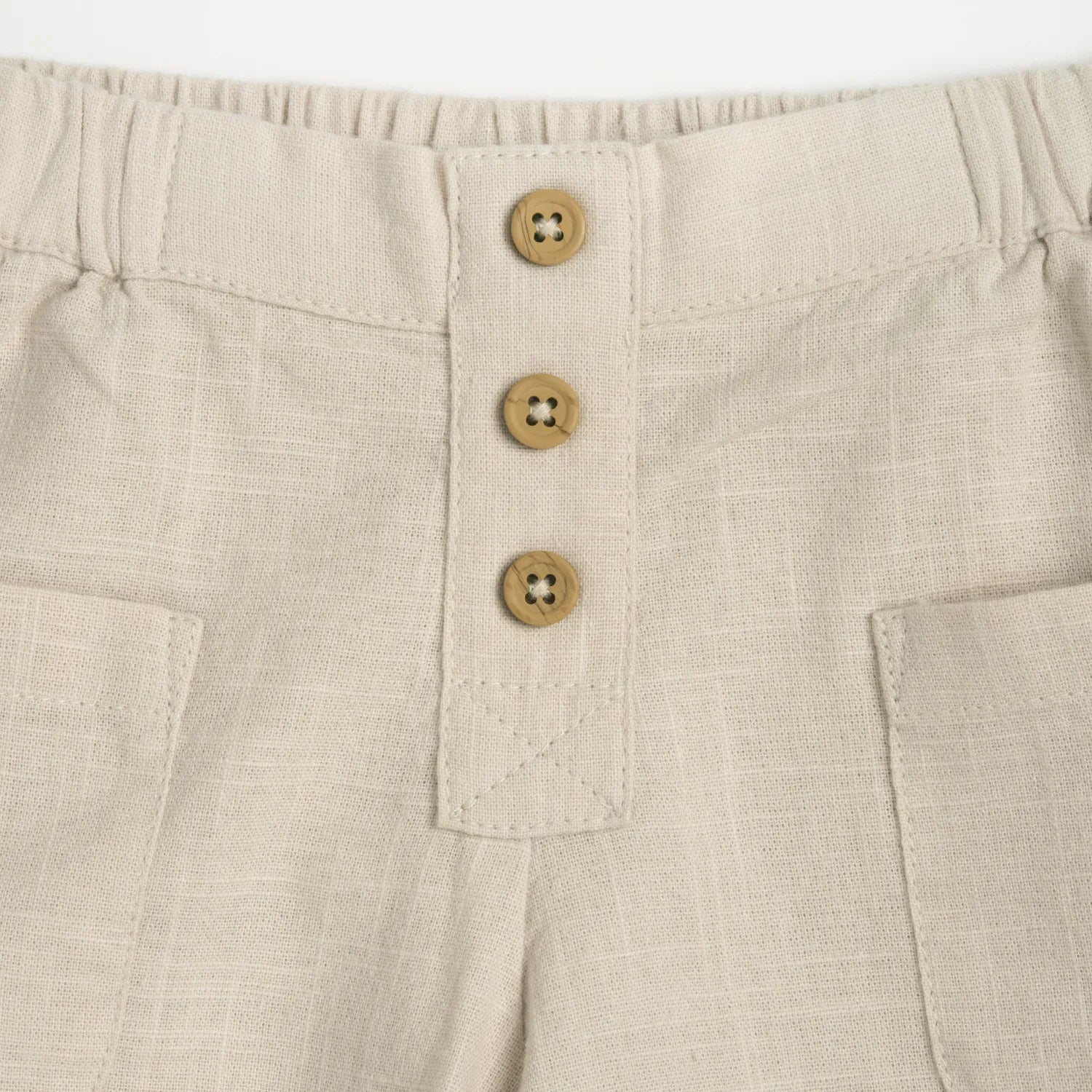 Boys Beige Solid Shorts