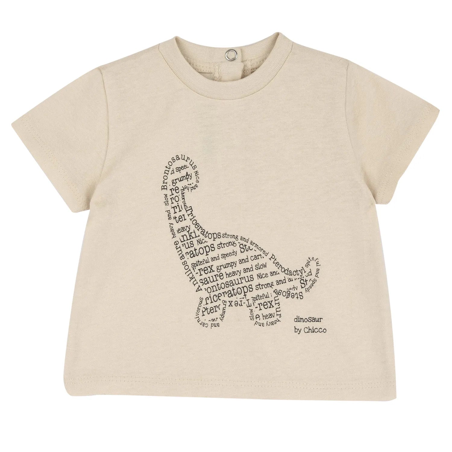 Boys Beige Typography Animal Printed T-shirt