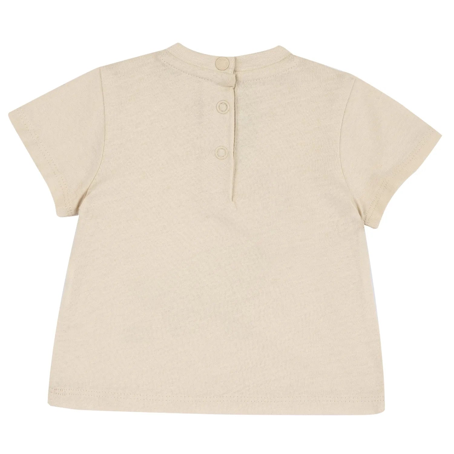Boys Beige Typography Animal Printed T-shirt