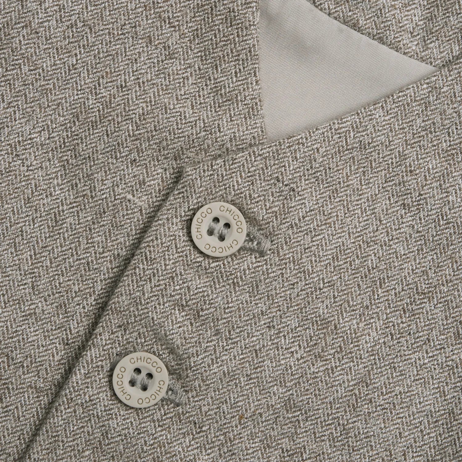 Boys Beige V-Neck Sleeveless Waistcoat