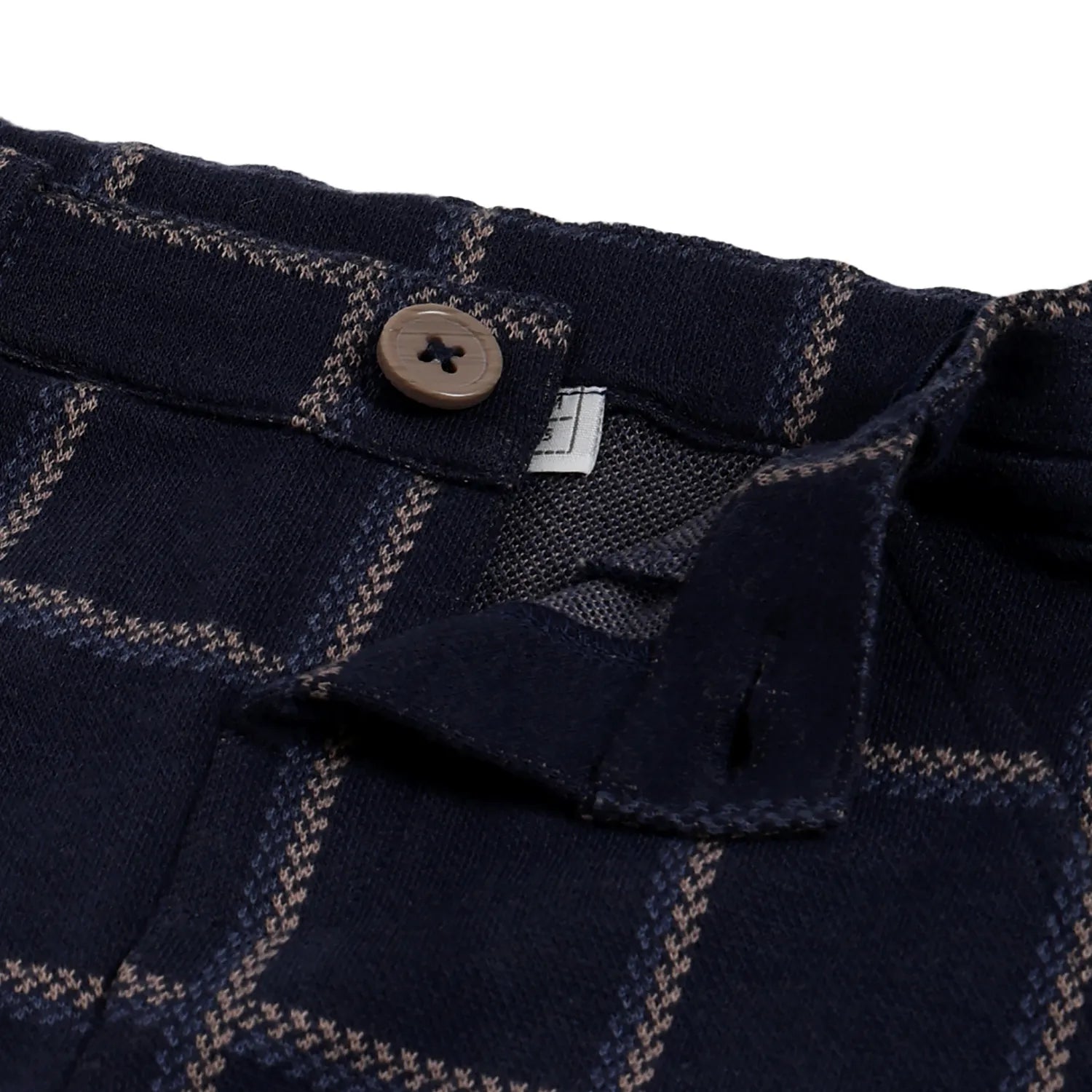 Boys Blue Checked Trousers