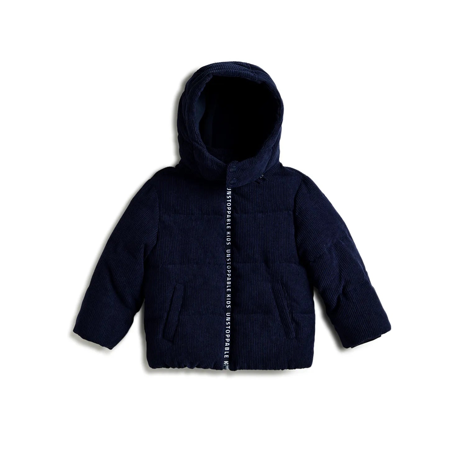 Boys Blue Padded Hooded Jacket