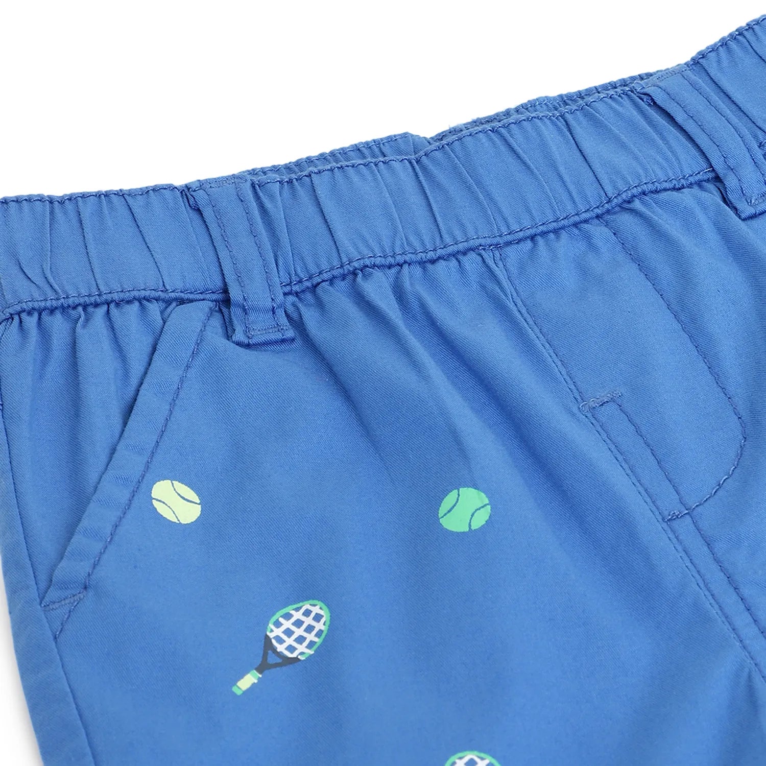 Boys Blue Printed Cotton Shorts