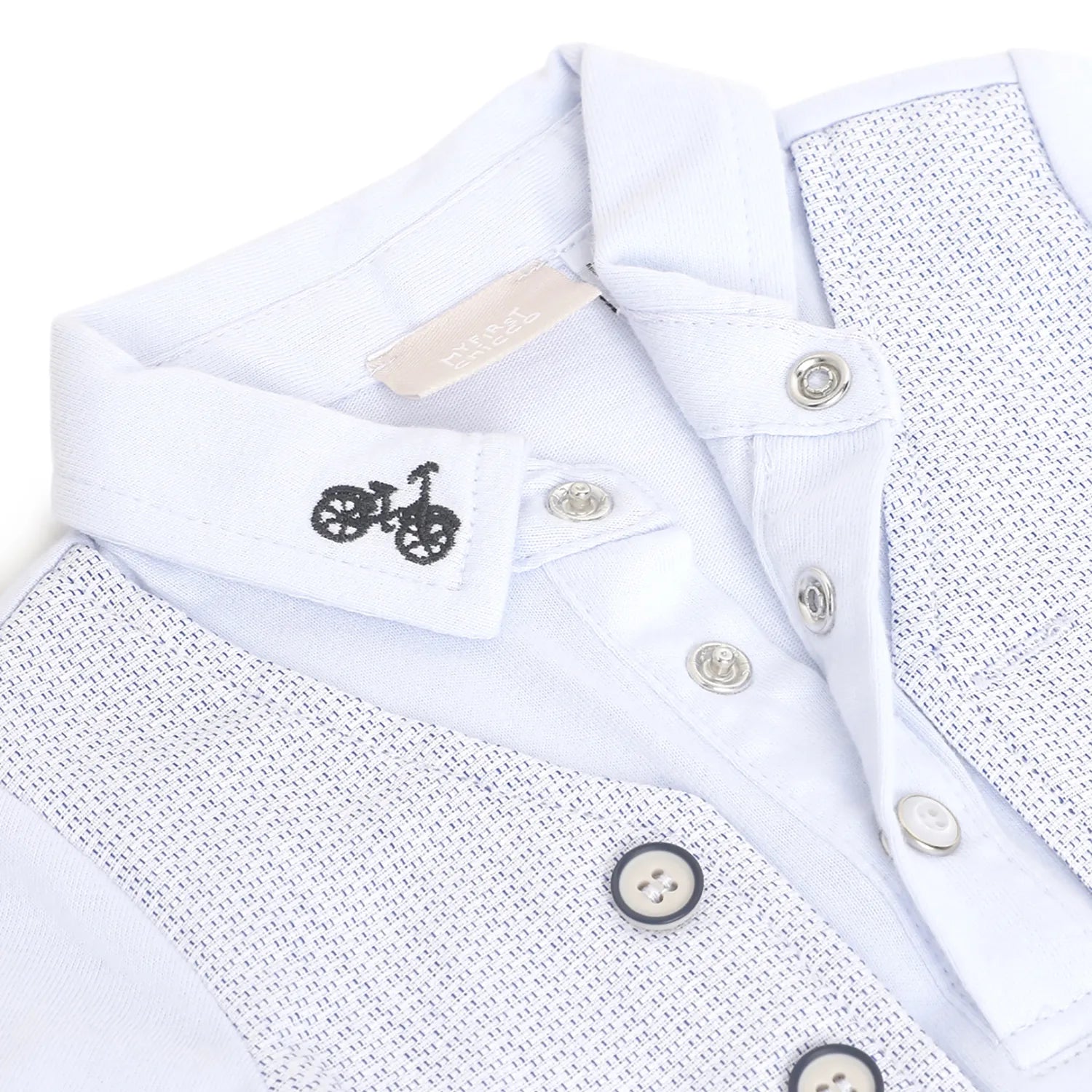 Boys Blue Printed Polo T-shirt