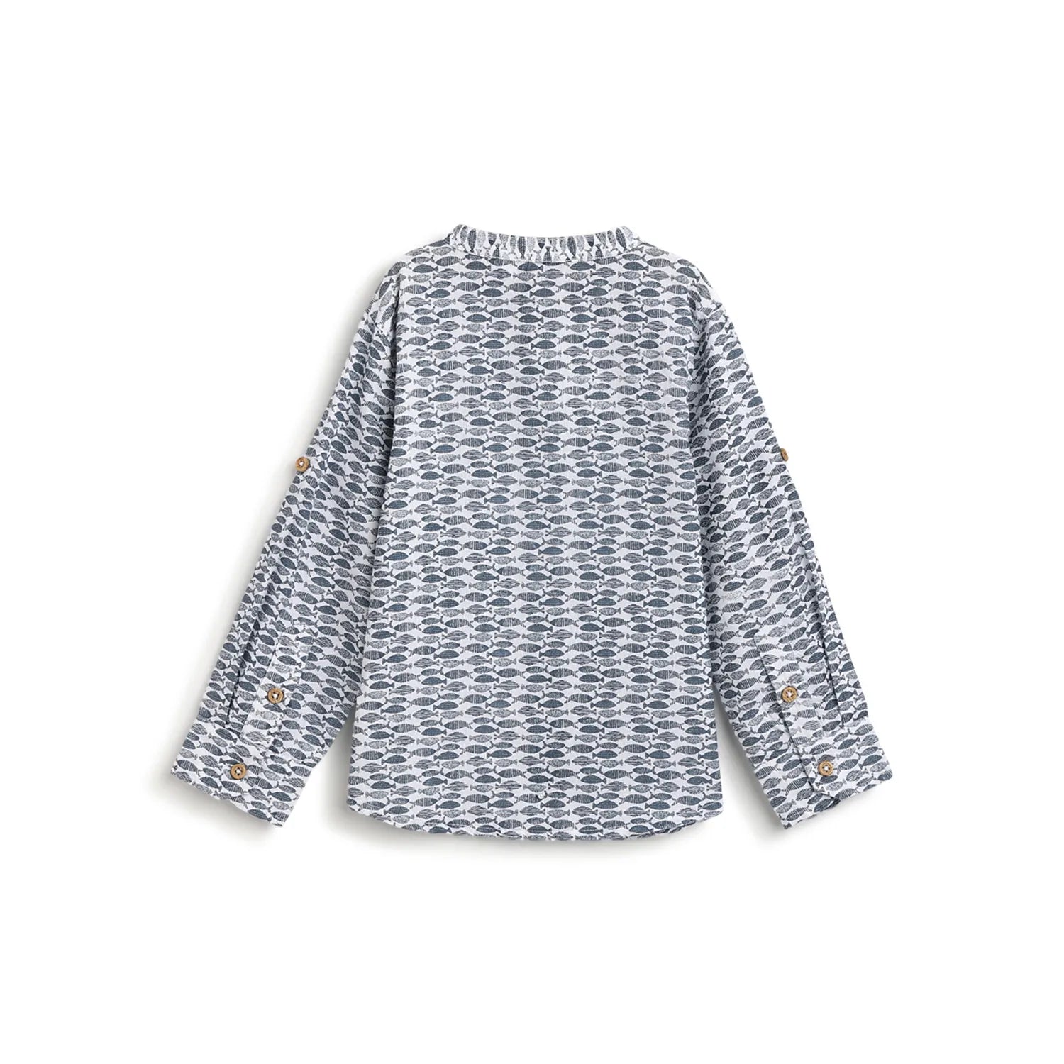 Boys Blue Printed Shirt