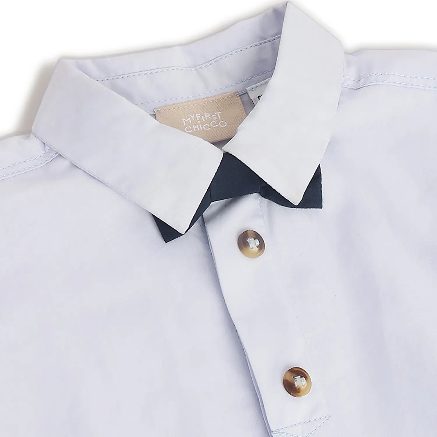 Boys Blue Solid Cotton Shirt