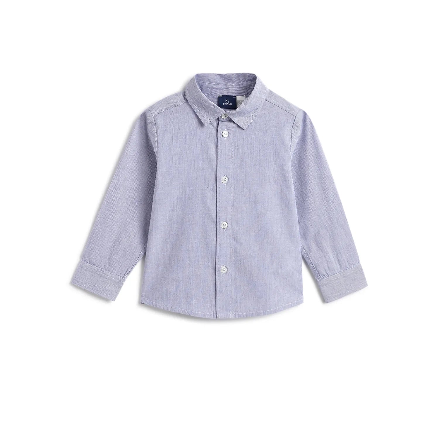 Boys Blue Solid Long Sleeve Shirt