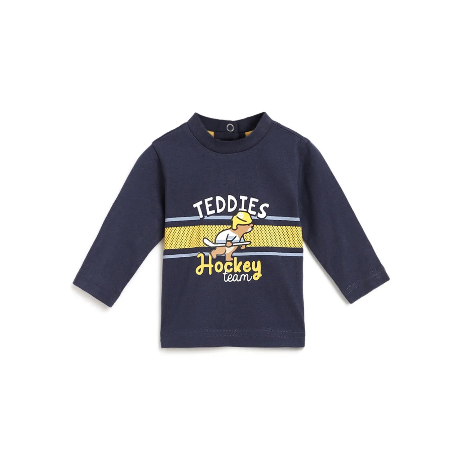 Boys Blue Typography Printed Round Neck T-shirt