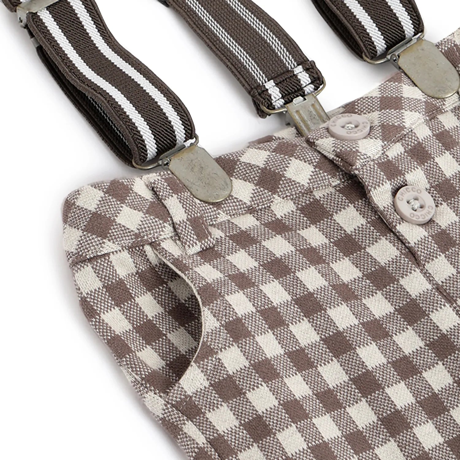 Boys Brown Checked Regular Fit Trousers